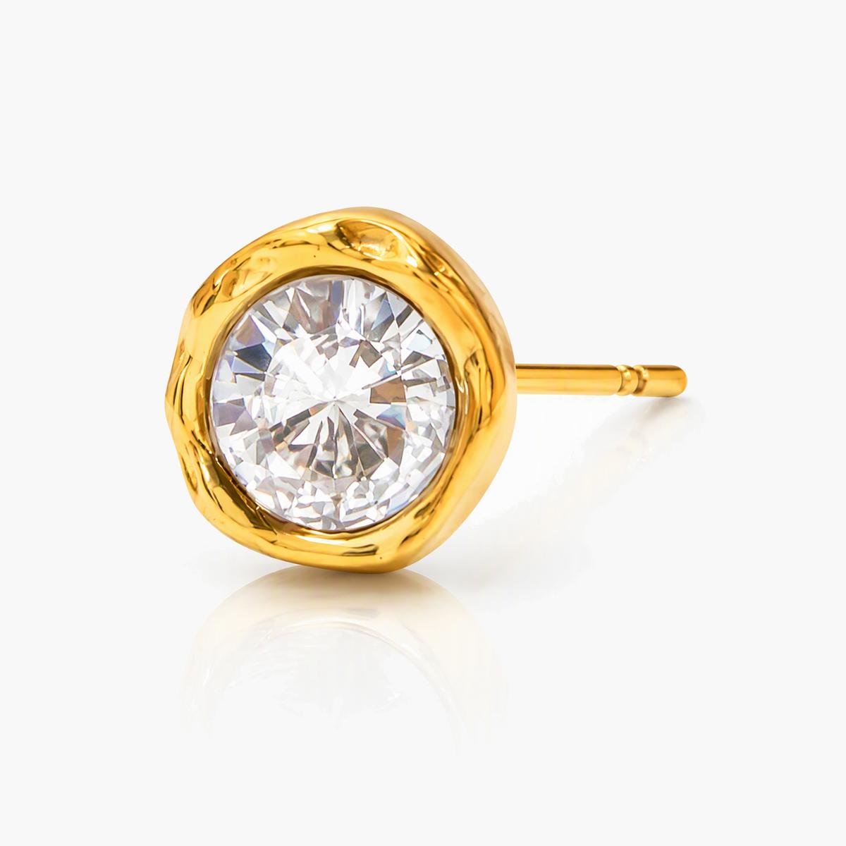 Octagon Single Stone Stud Earrings