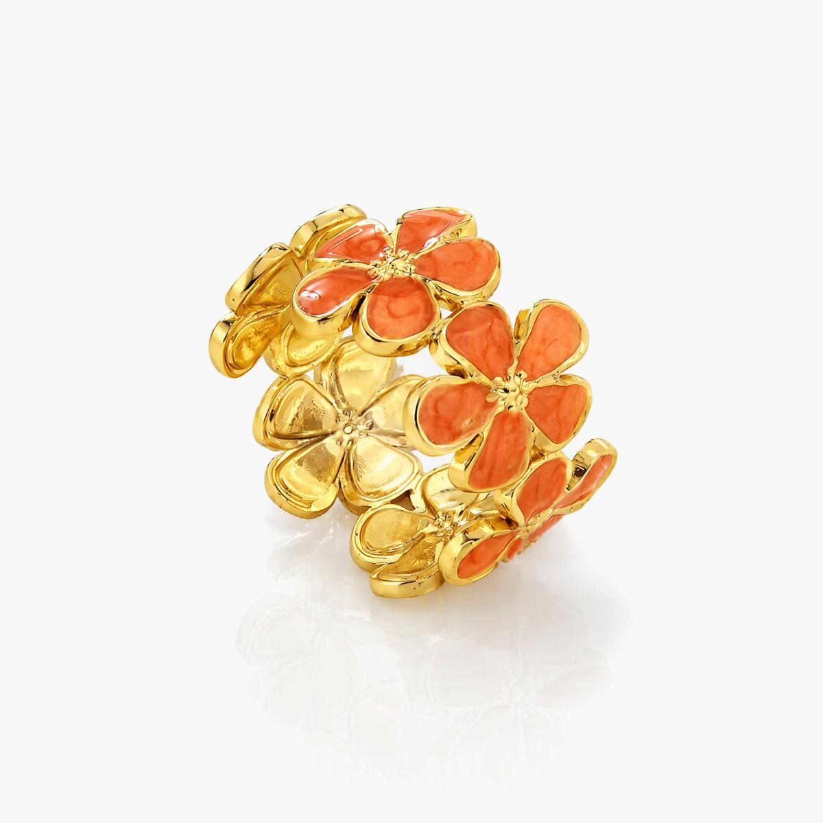 Cute Flower Open Cuff Ring