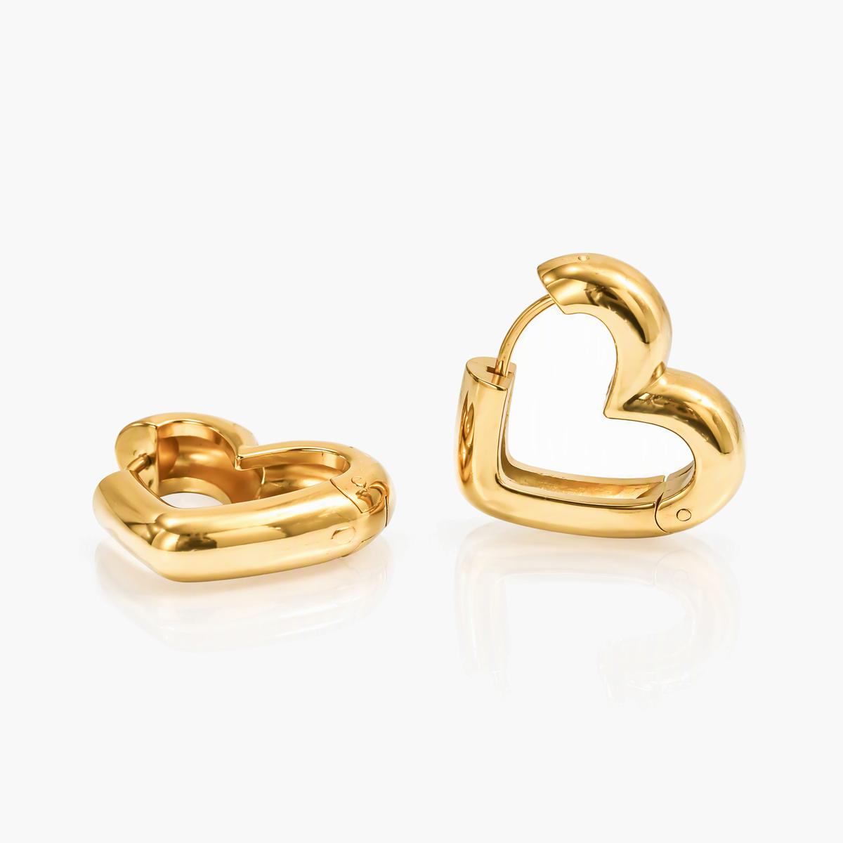 Heart Shape Huggie Earrings
