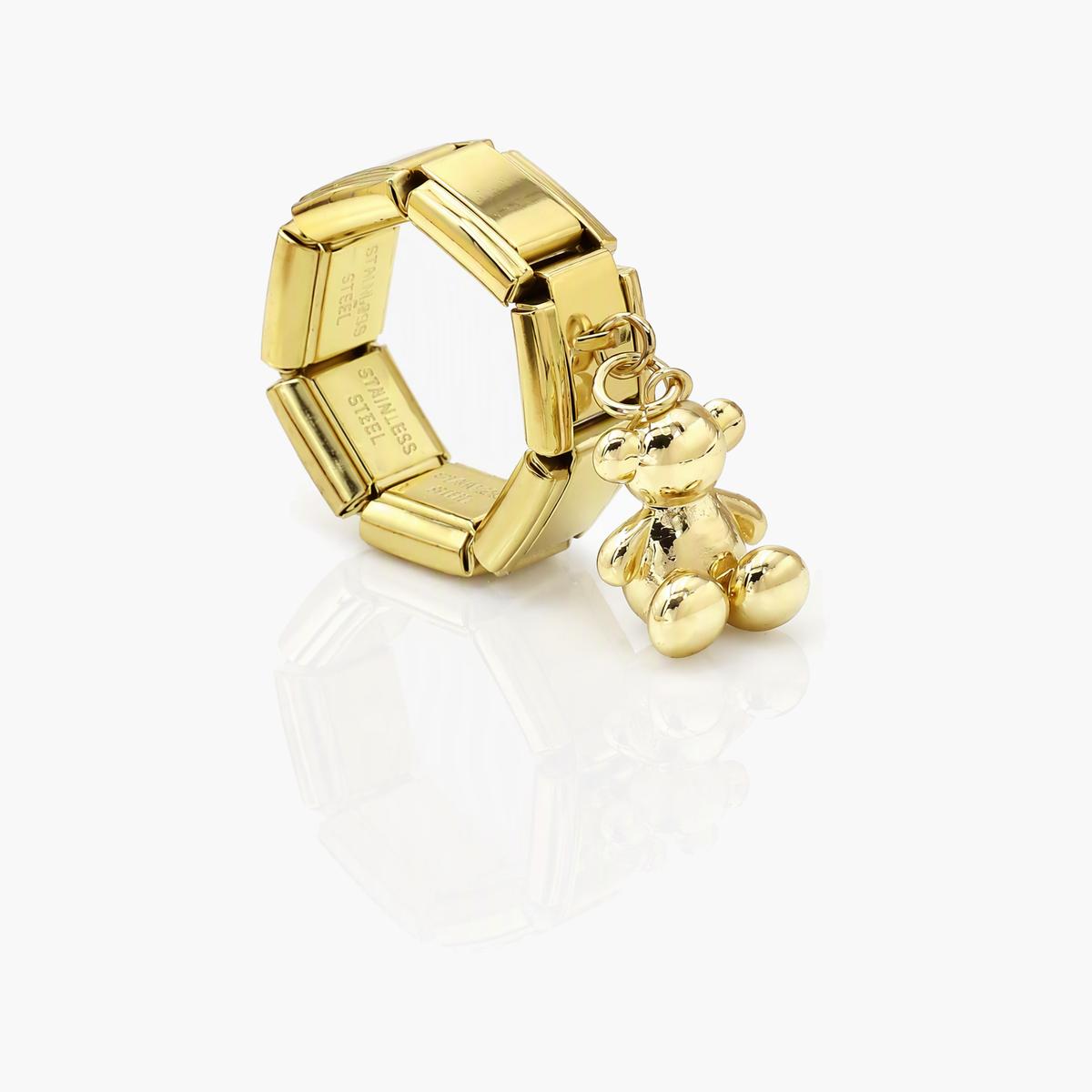 Cute Bear Charm Link Ring