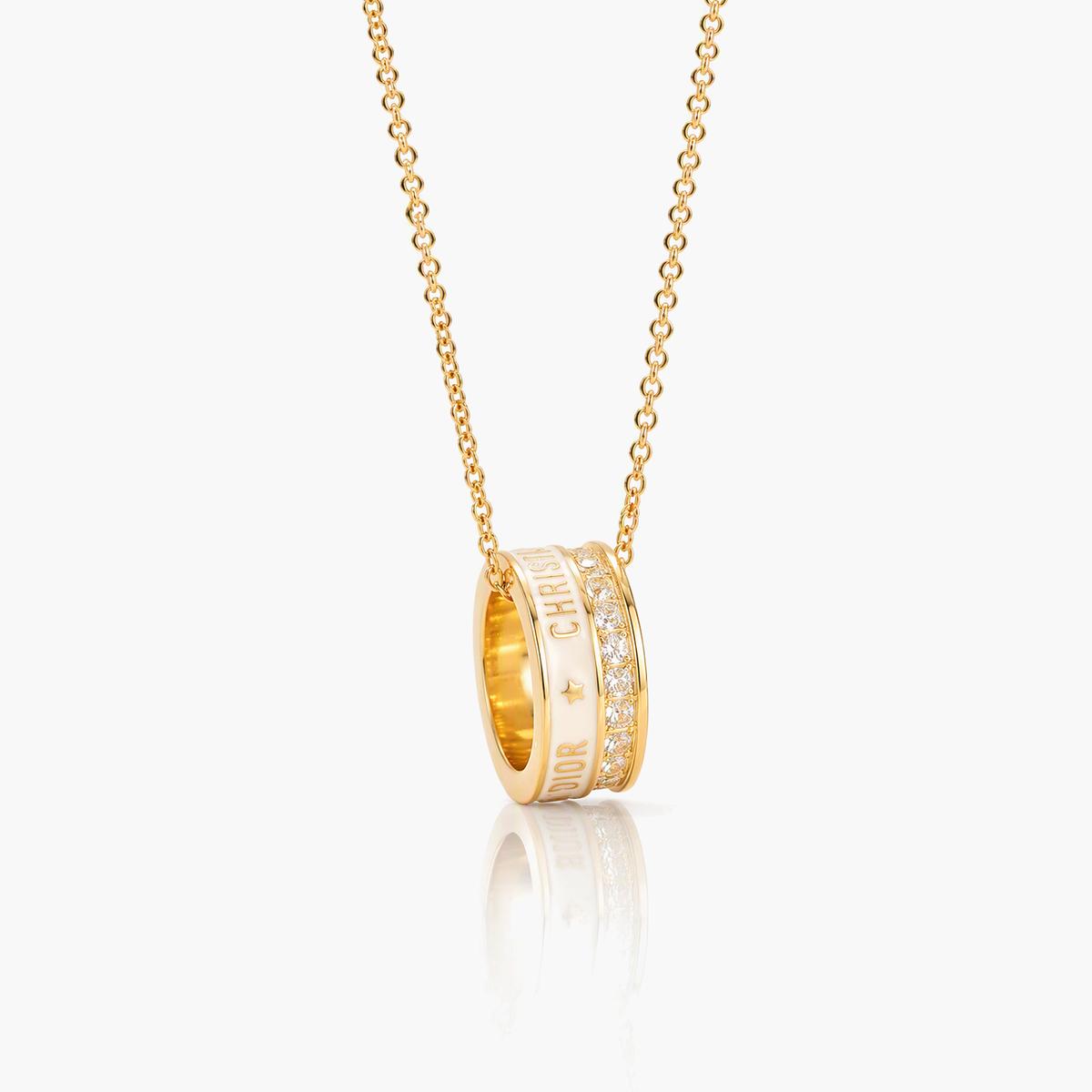 Trendy Inscribed Ring Pendant Necklace