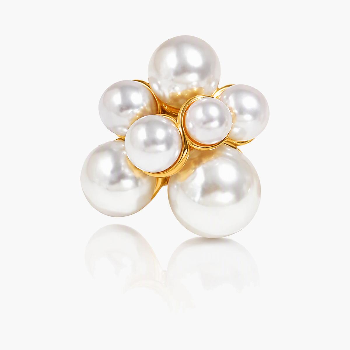 Elegant Pearl Cluster Stud Earrings
