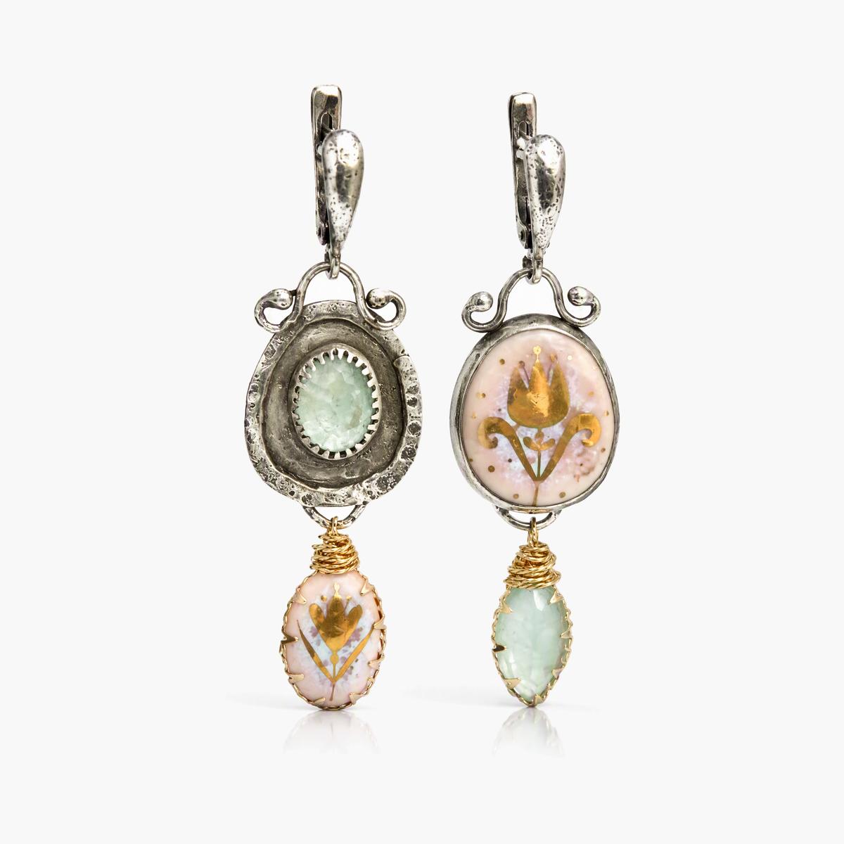 Vintage Floral Drop Earrings