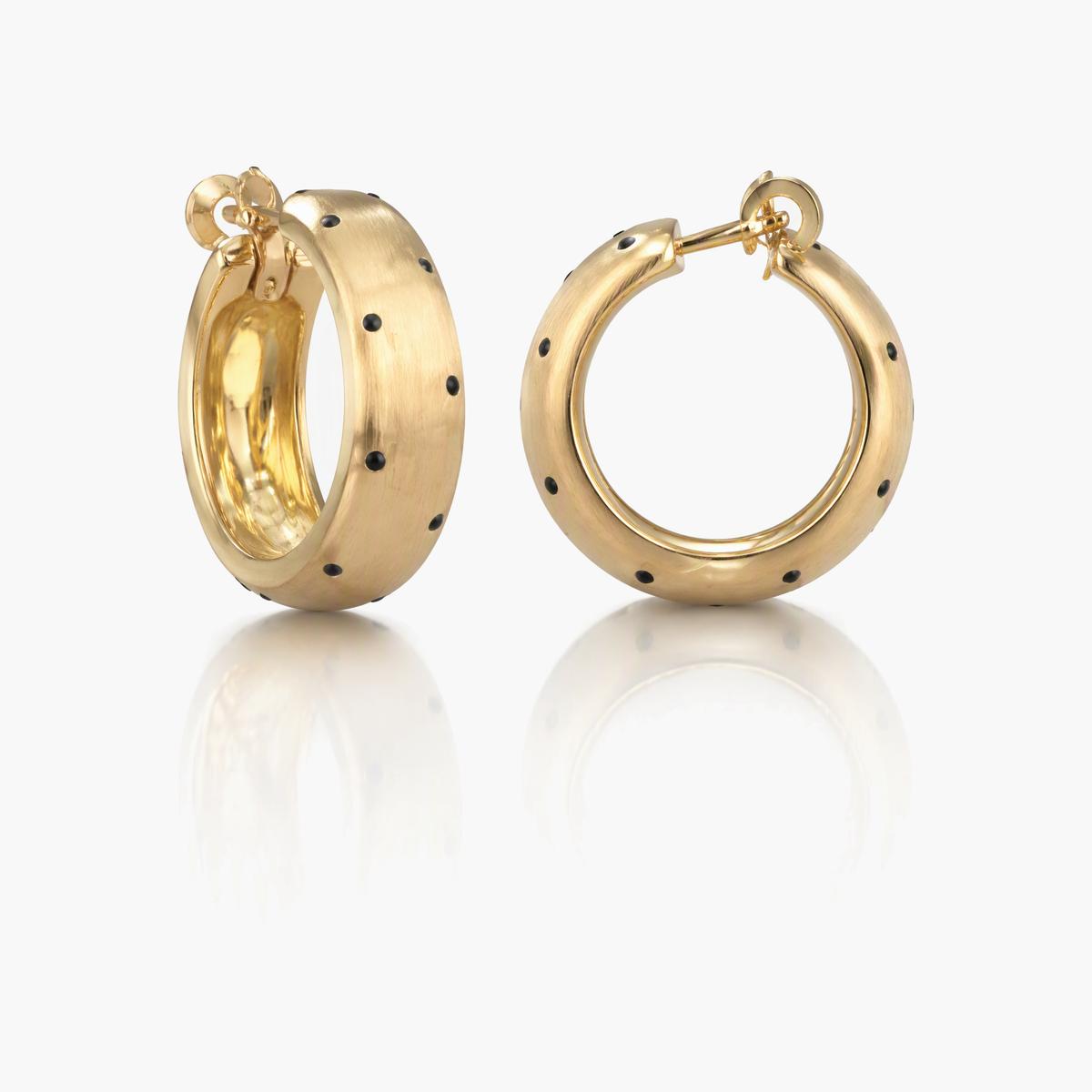 Brushed Polka Dot Hoop Earrings