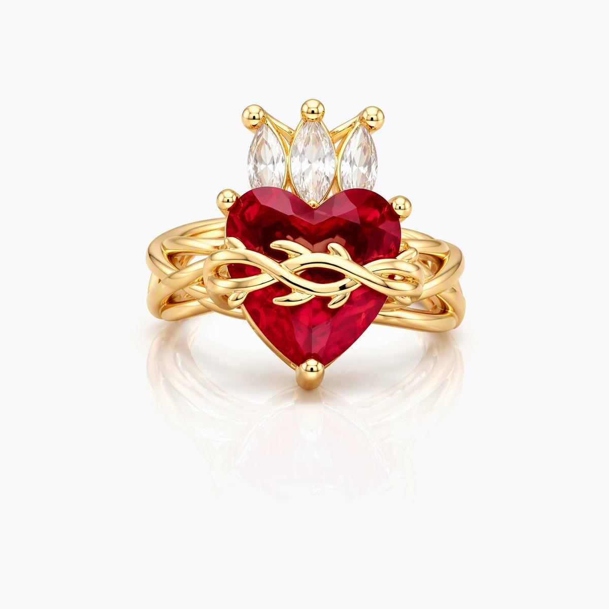 Twisted Vine Heart Ring