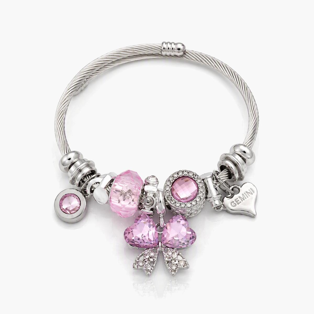 Trendy Heart Charm Bangle