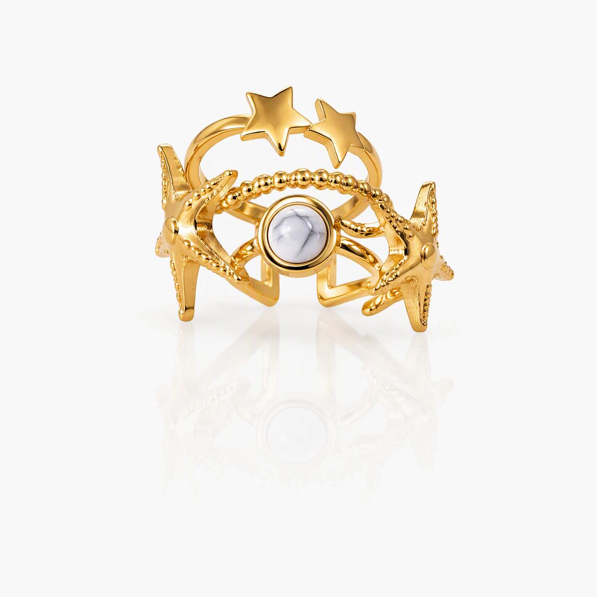 Trendy Star Stack Ring