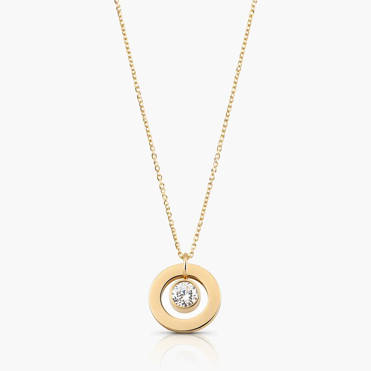 Minimalist Circle Disc Pendant Necklace