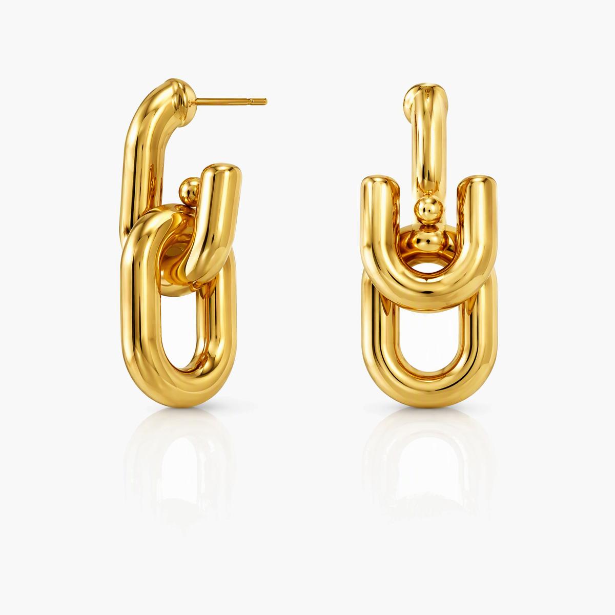 Minimalist Interlocking Link Earrings
