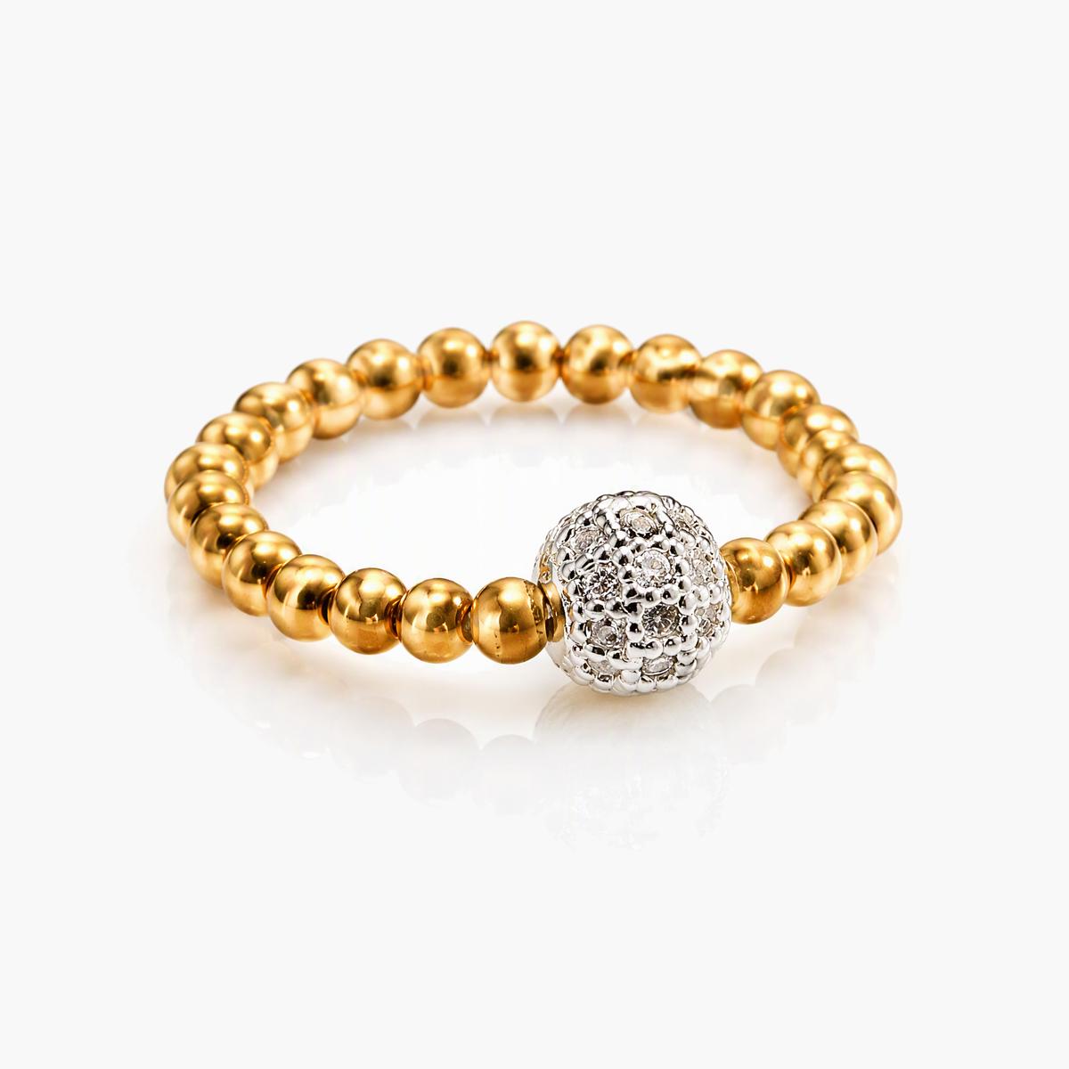 Trendy Beaded Heart & Pearl Ring