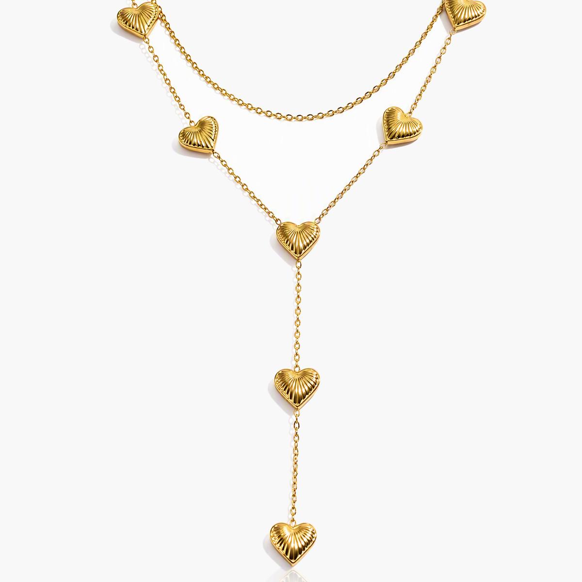 Dainty Heart Lariat Necklace