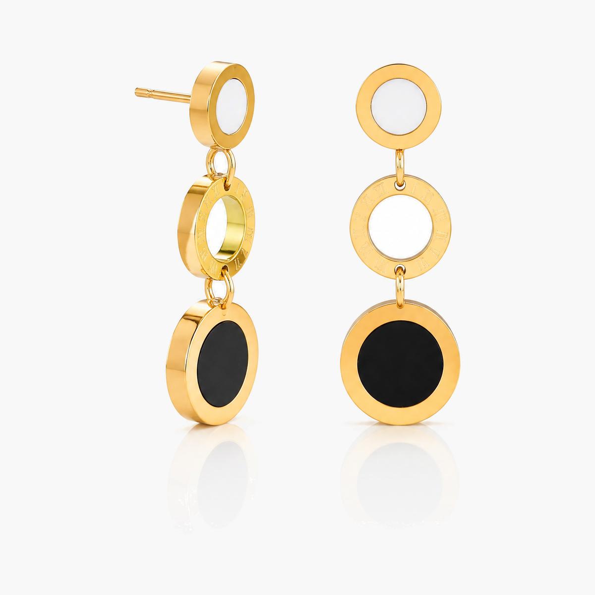 Green Stone Huggie Earrings