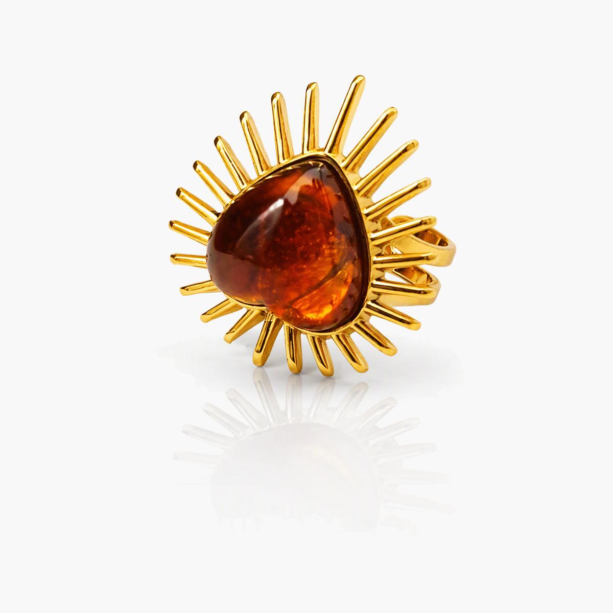 Sunburst Heart Ring