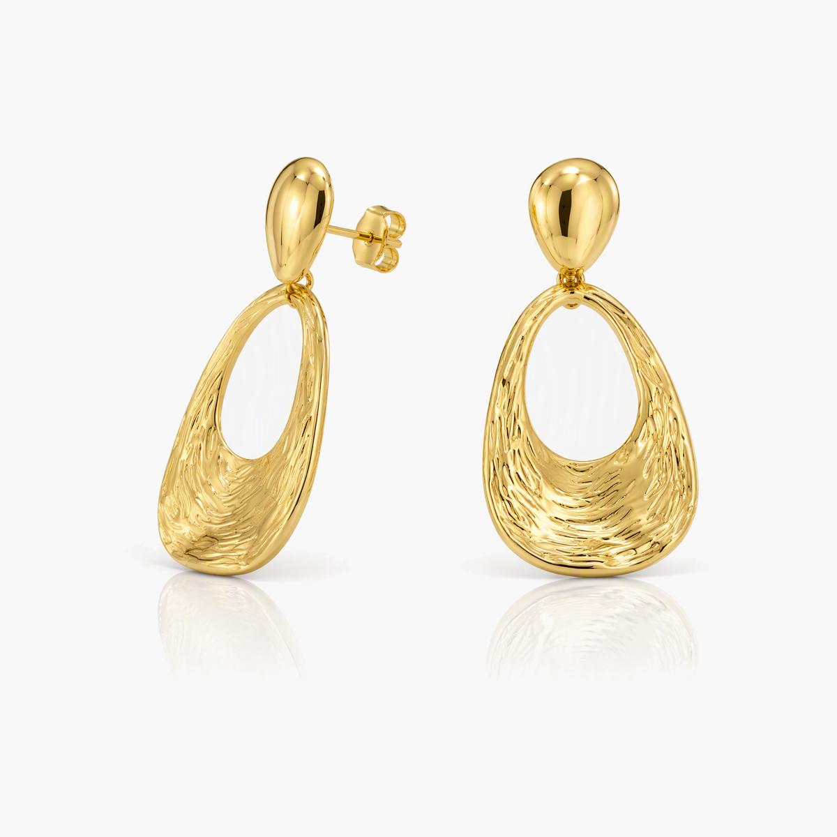 Textured Open Drop Earrings