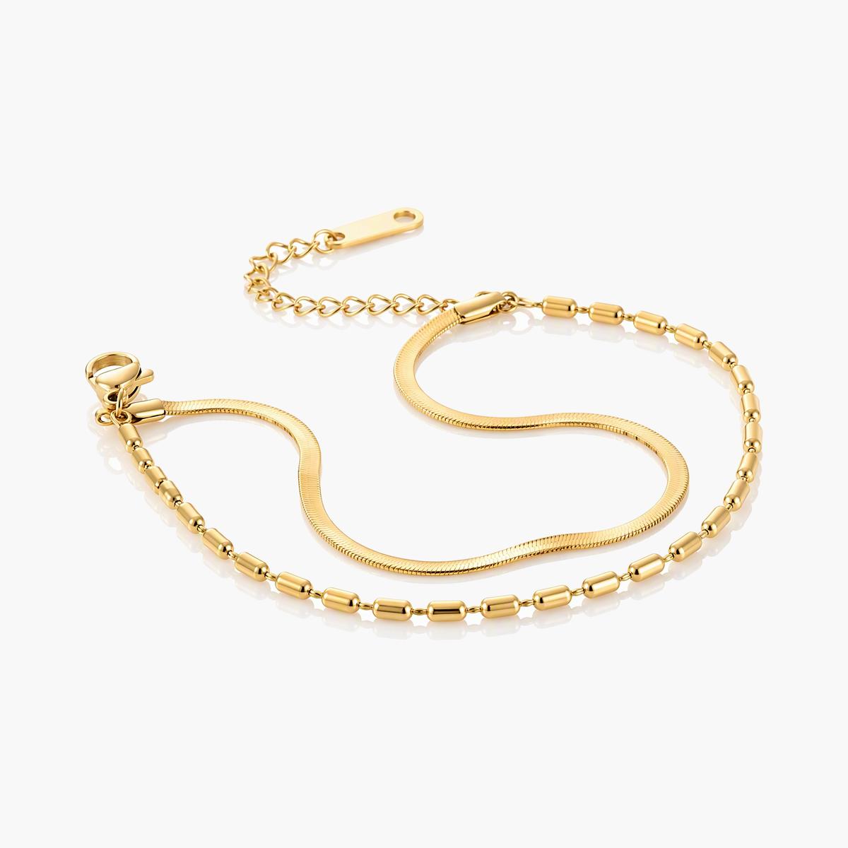 Dainty Snake And Box Chain Bracelet