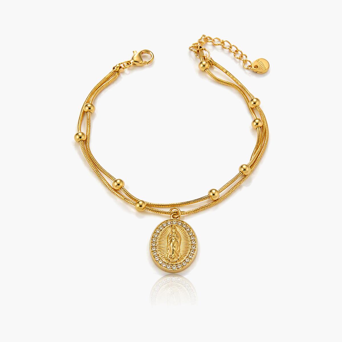 Dainty Virgin Mary Oval Bracelet