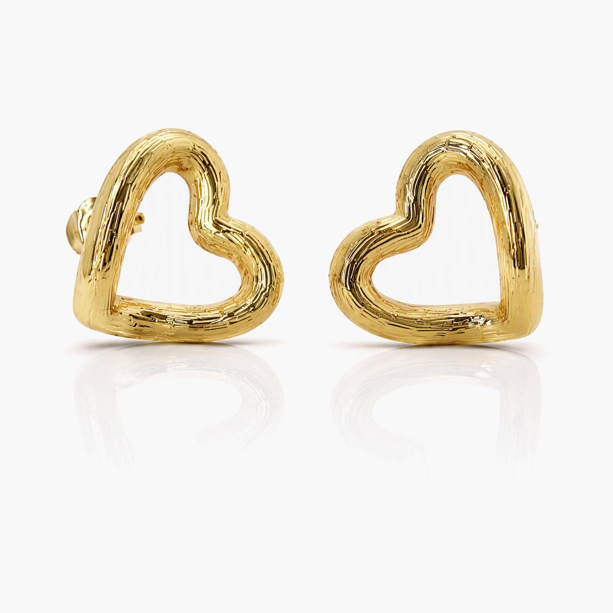 Twisted Open Heart Stud Earrings