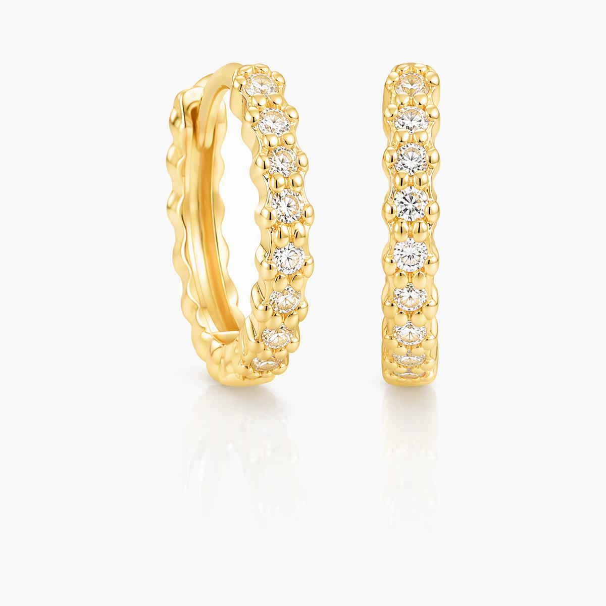 Dainty Paved Hoop Earrings