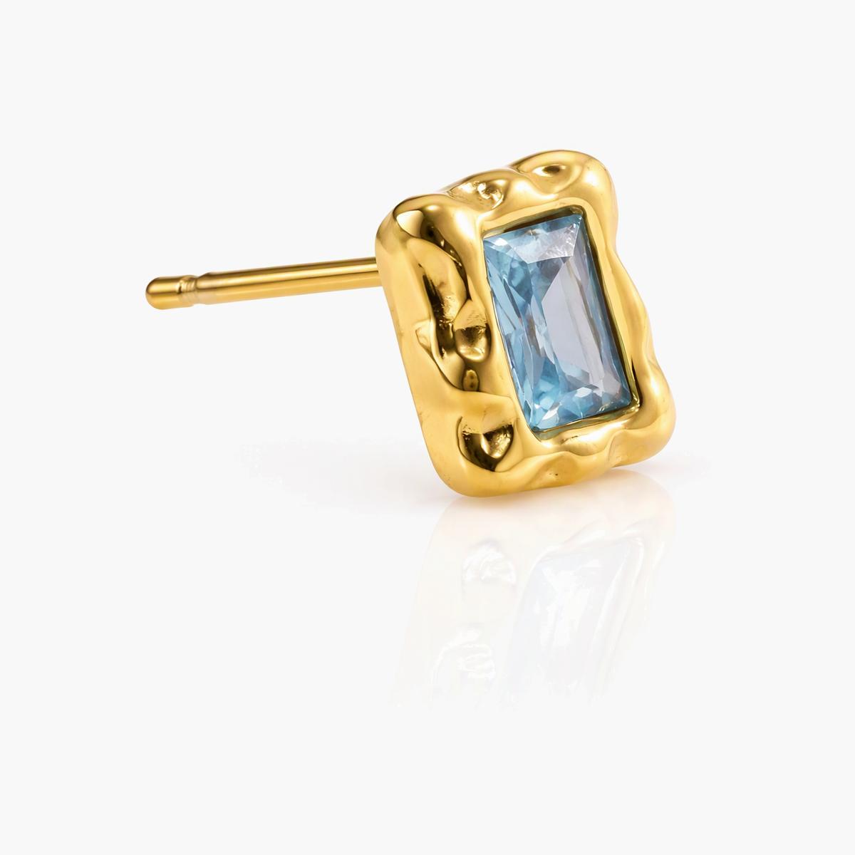 Square Single Stone Stud Earrings