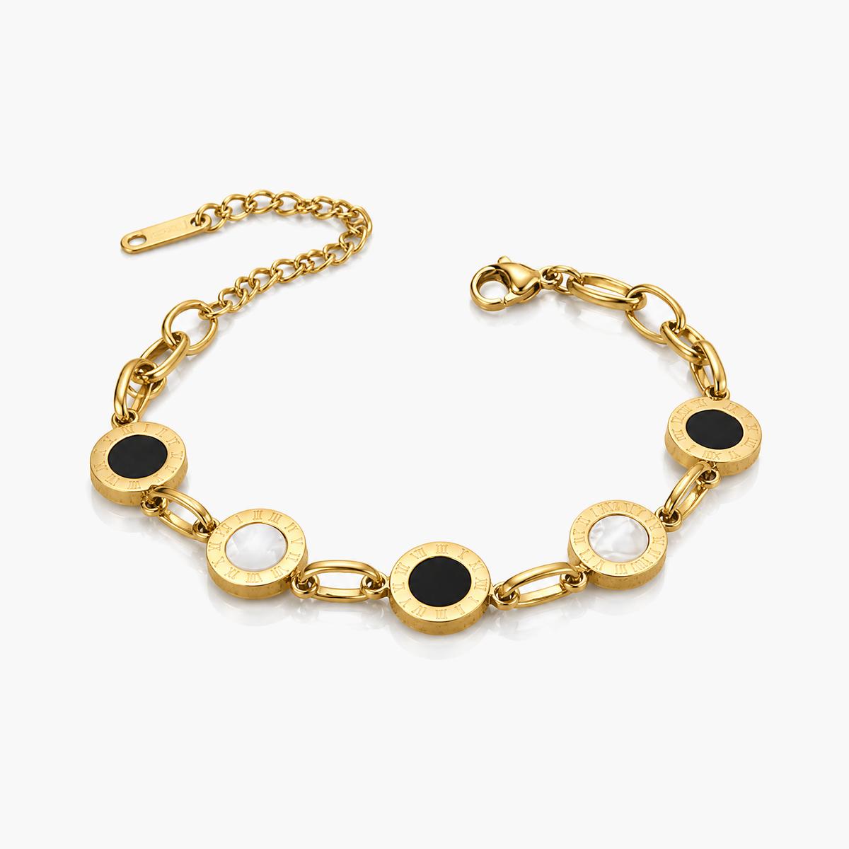 Minimalist Round Disc Link Bracelet