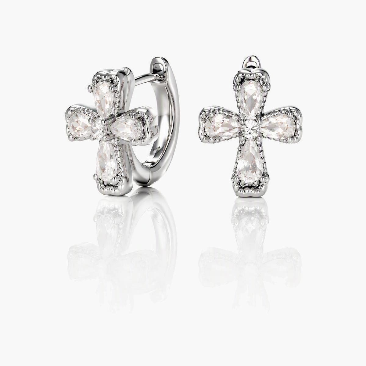 Cross Huggie Earrings