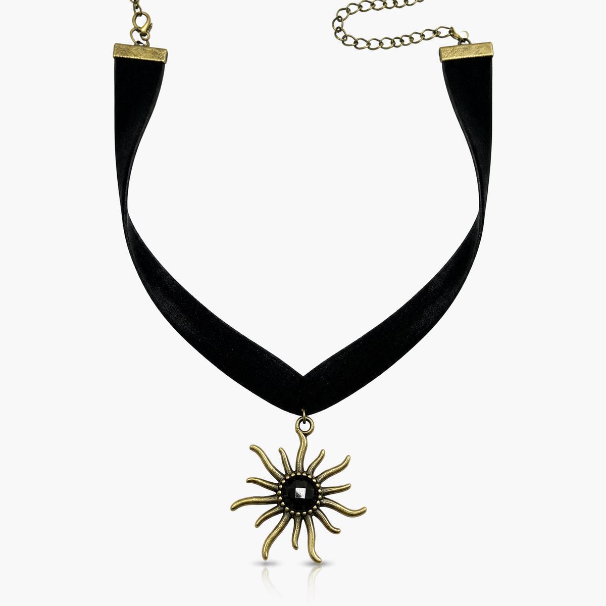 Vintage Sun Pendant Necklace