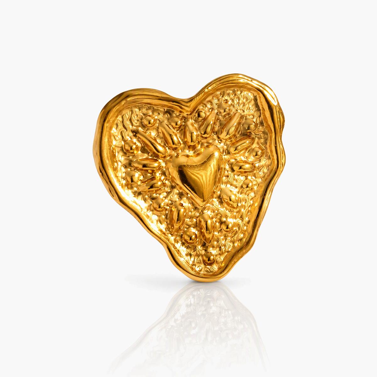 Vintage Sacred Heart Stud Earrings