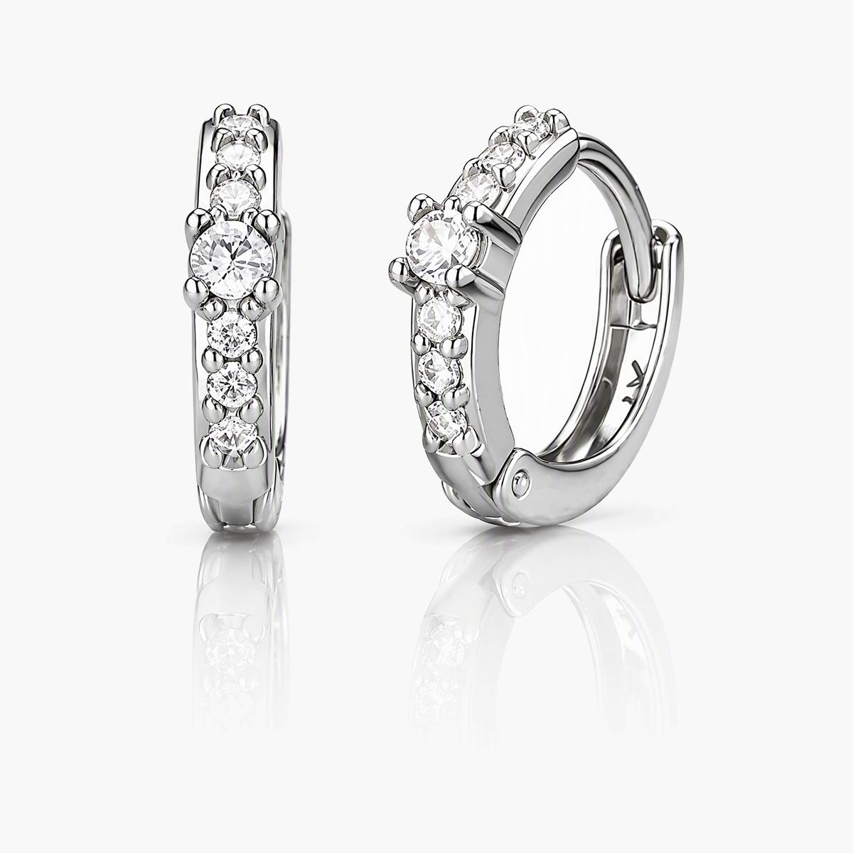 Elegant Paved Stone Huggie Earrings