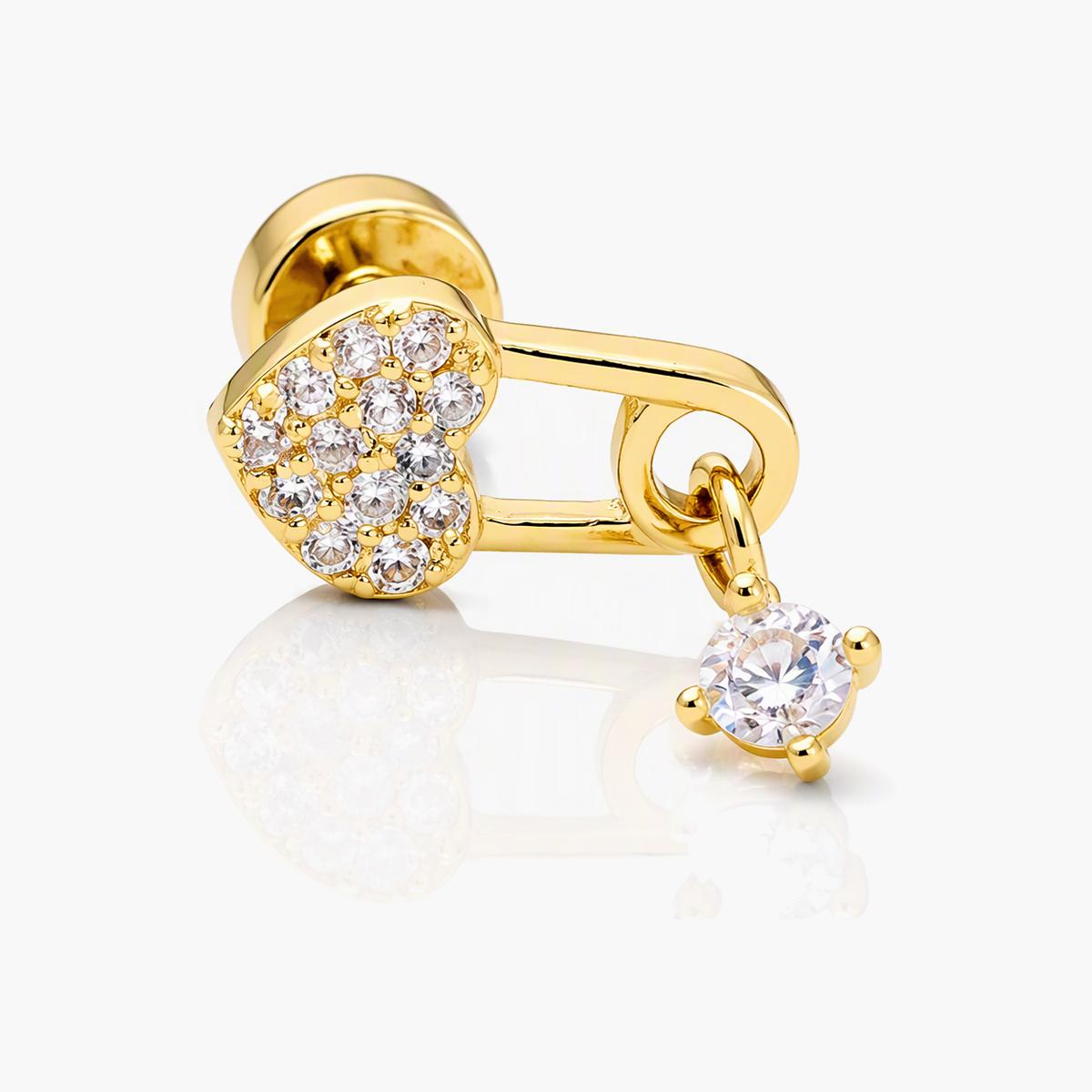 Cute Clover And Heart Stud Earrings