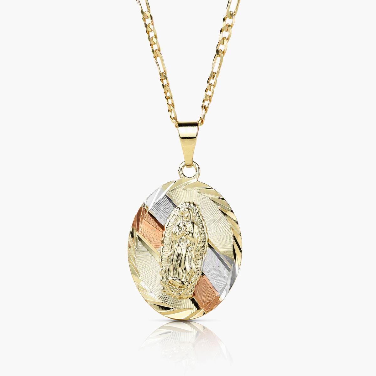 Oval Virgin Mary Pendant Necklace