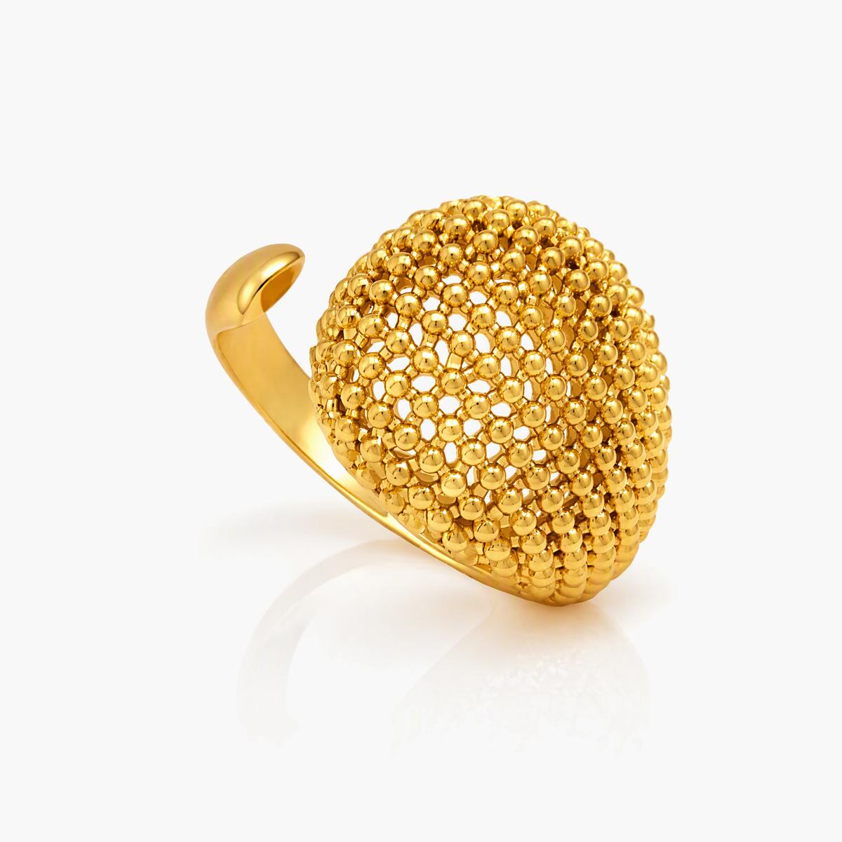 Trendy Beaded Dome Ring