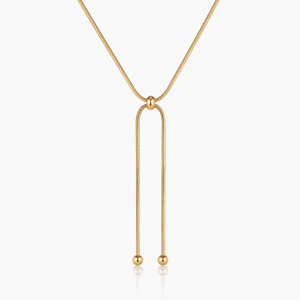 Minimalist Dual Sphere Drop Necklace