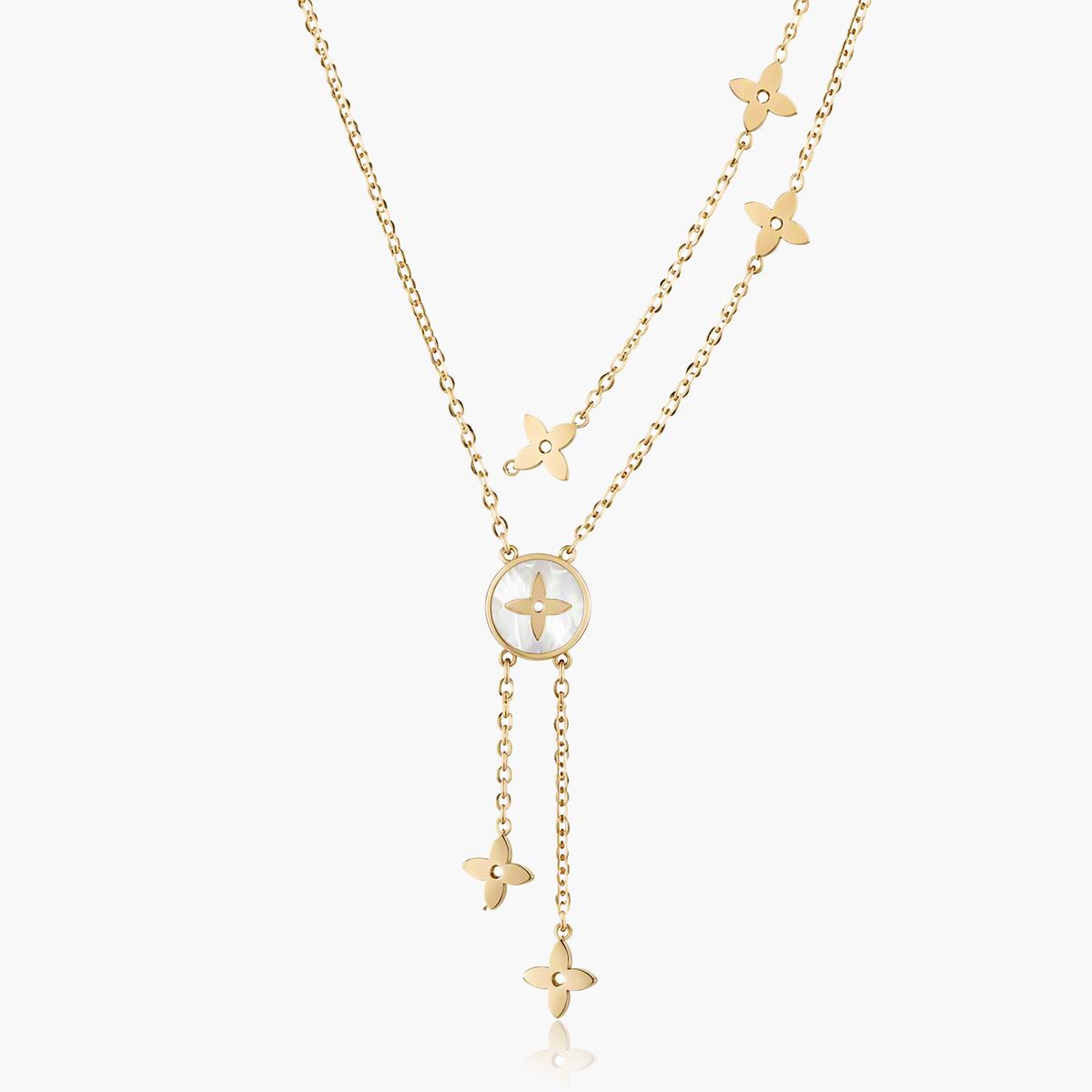 Dainty Flower Disc Layered Necklace