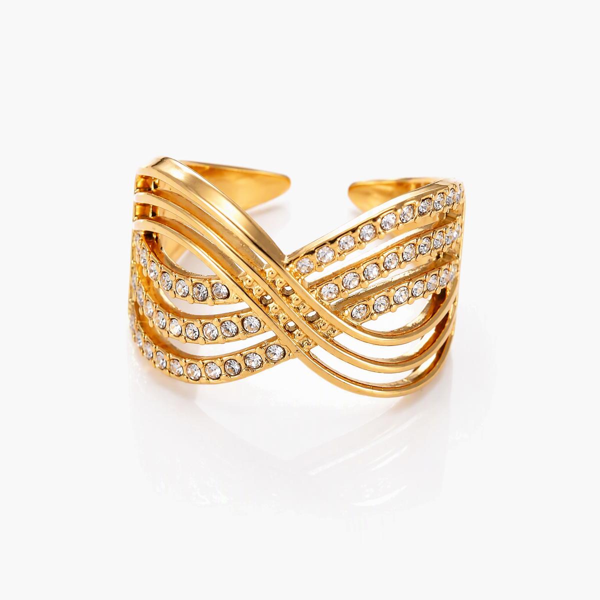 Trendy Multi-Row Open Cuff Ring