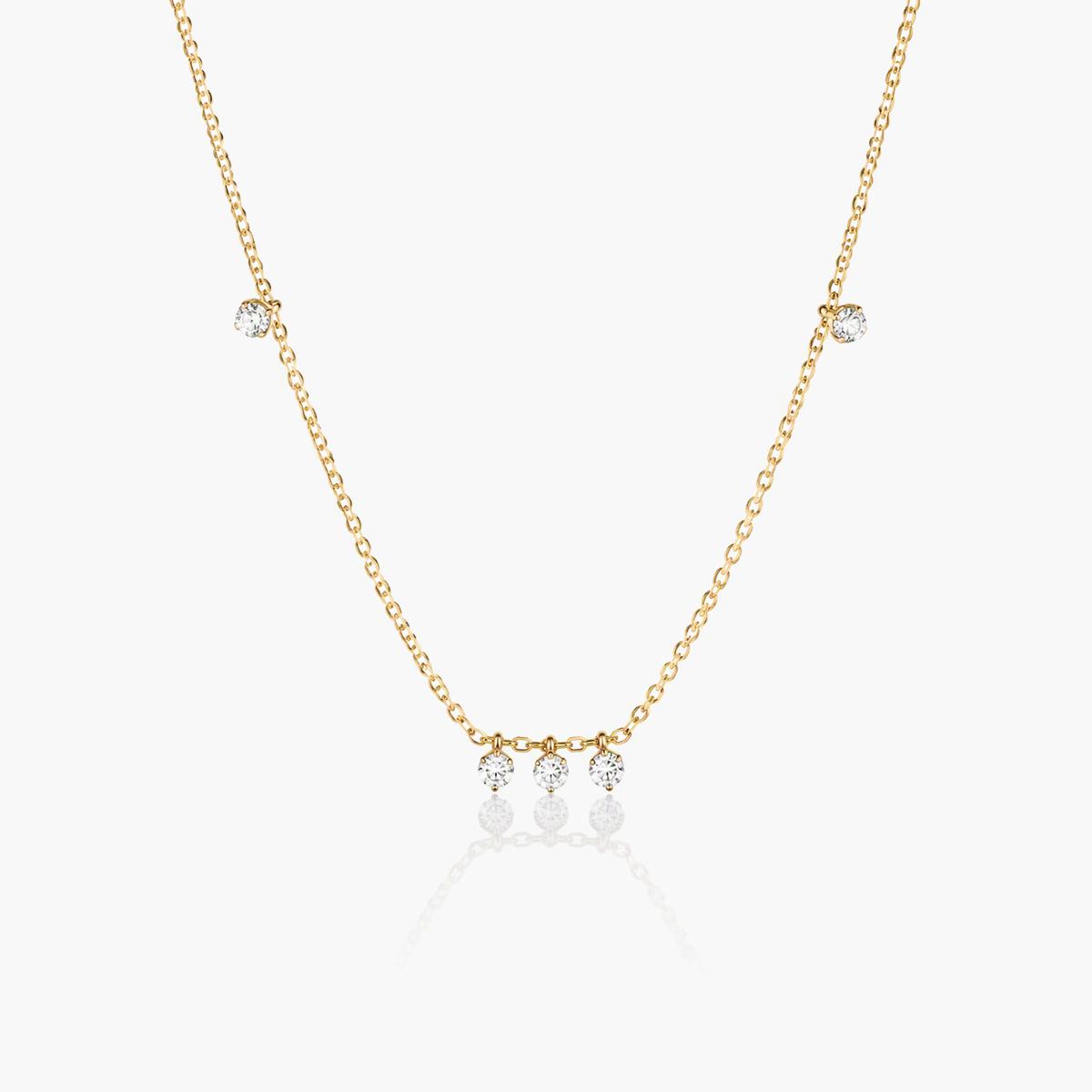 Dainty Three-Stone Y-Drop Necklace
