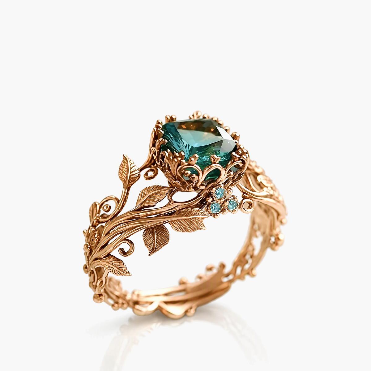 Vintage Leaf Vine Ring