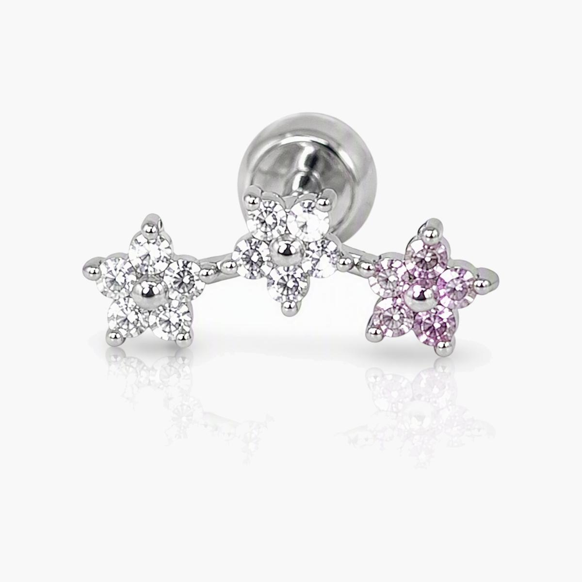 Dainty Triple Star Stud Earrings