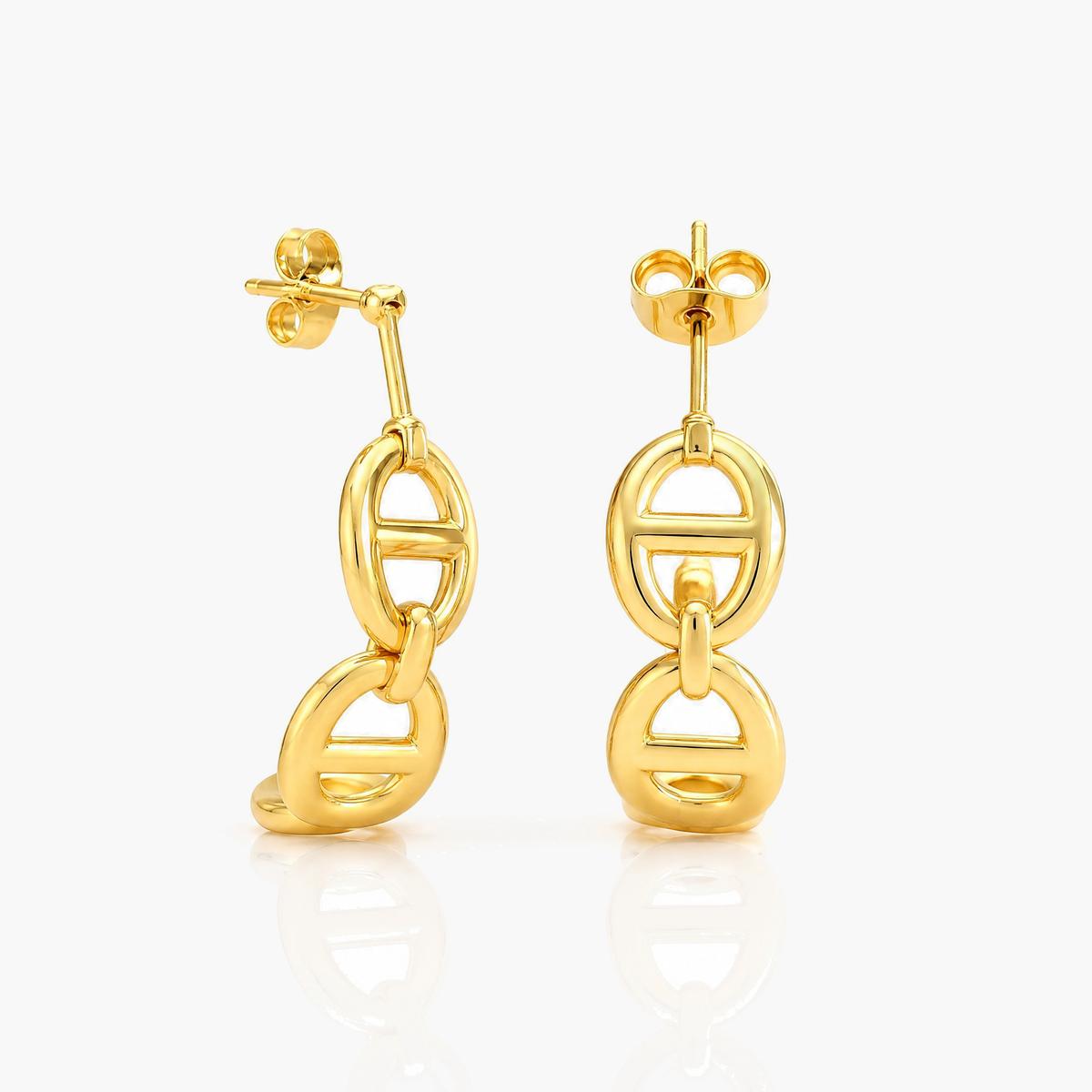 Linked Oval Drop Earrings