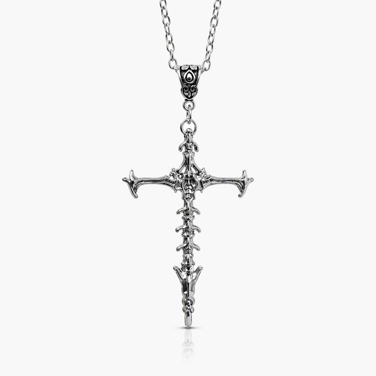 Spine Cross Pendant Necklace