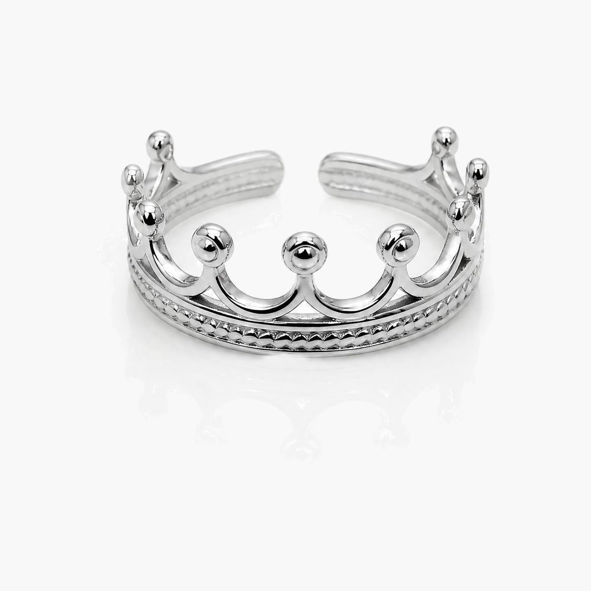 Crown and Heart Link Ring