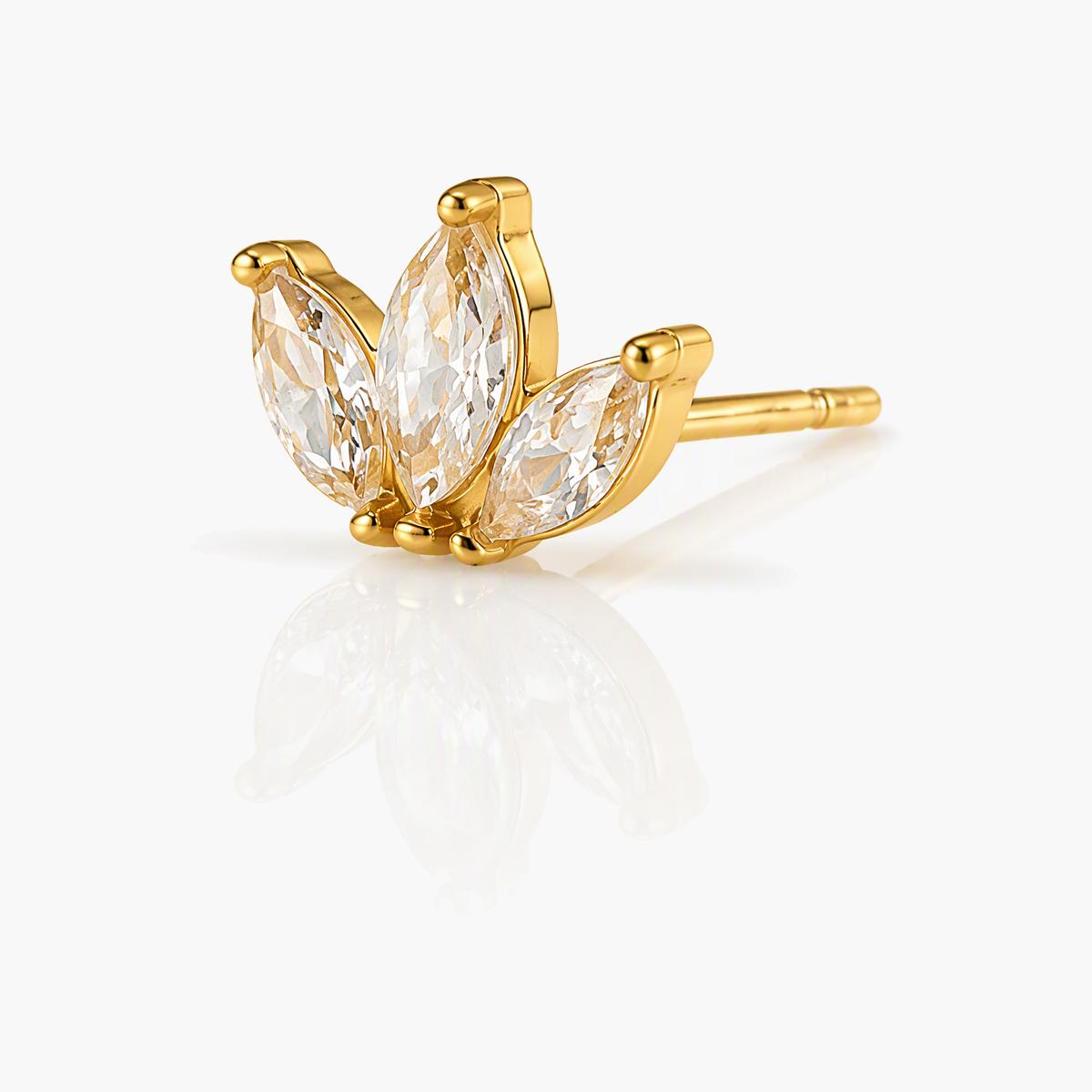 Dainty Floral & Heart Stud Earrings