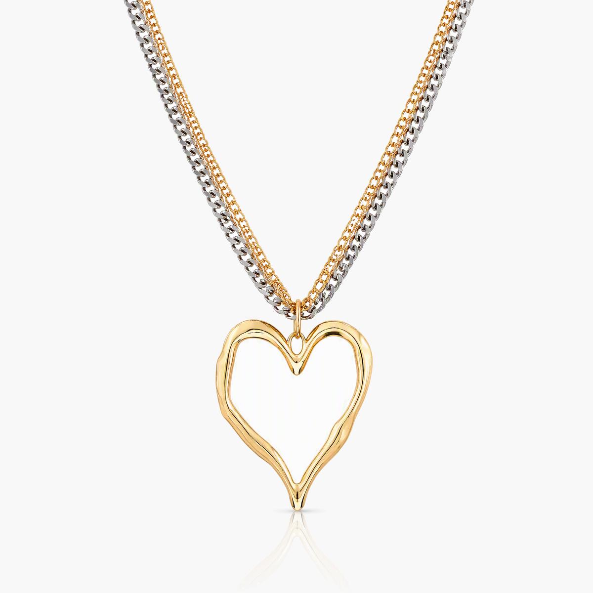 Trendy Open Heart Pendant Necklace