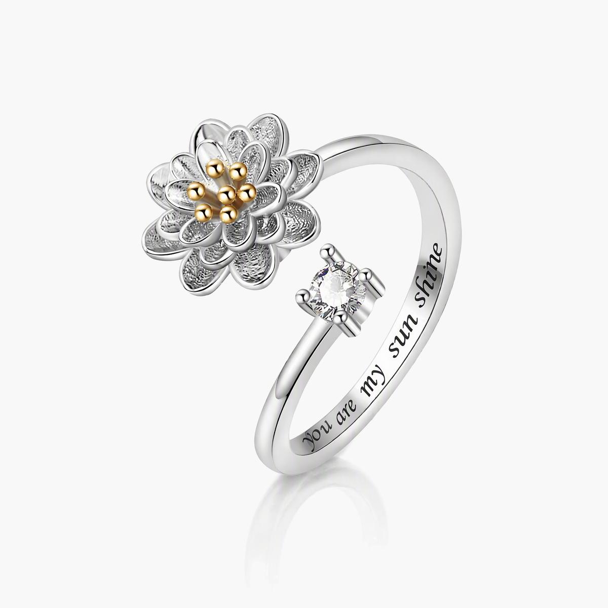 Dainty Flower Spinner Ring