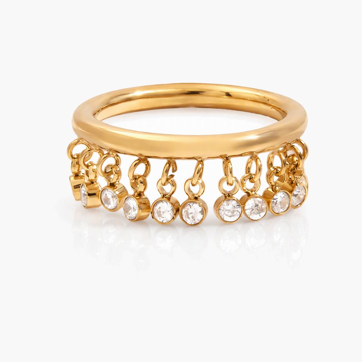Dainty Crystal Dangle Ring