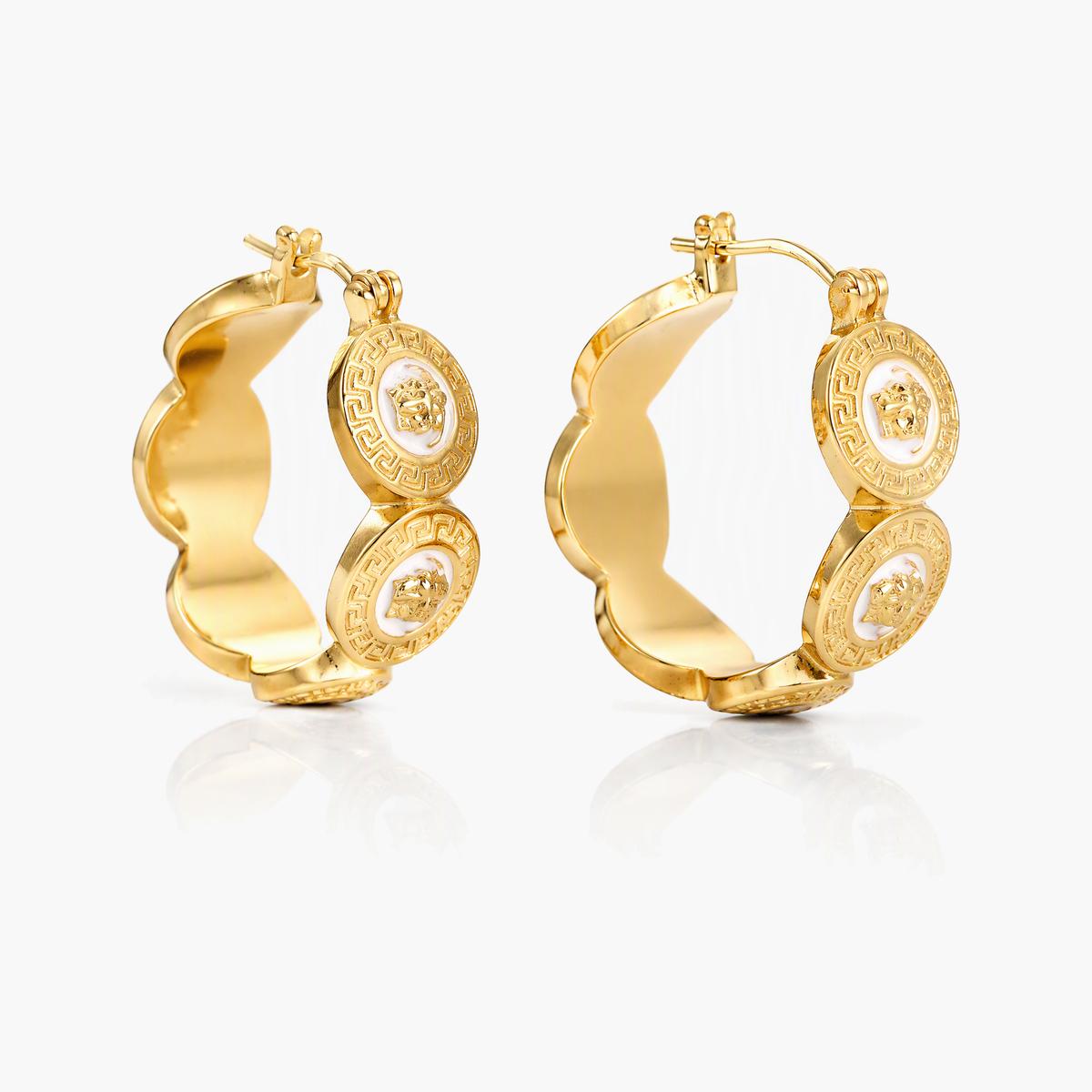 Coin Charm Hoop Earrings