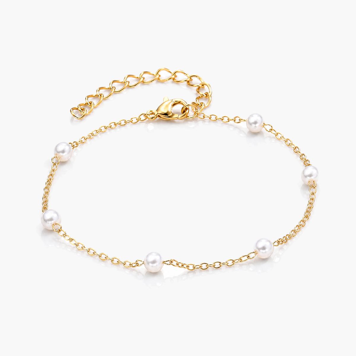Dainty Pearl Spacer Chain Bracelet