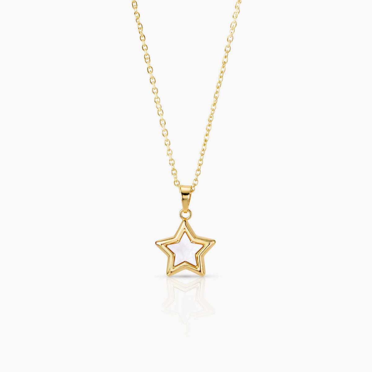 Dainty Heart & Star Shell Pendant Necklace