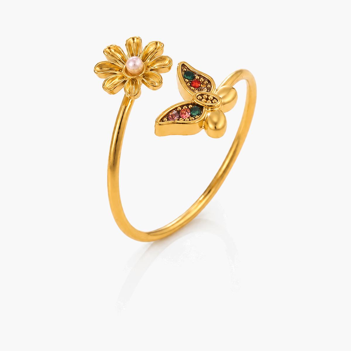 Cute Mixed Motif Open Ring