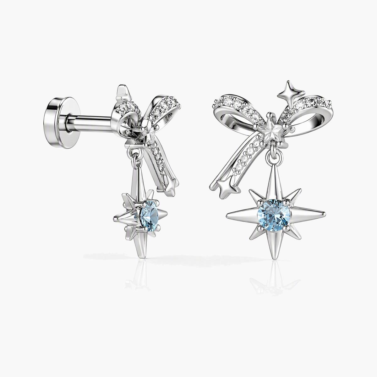 Cute Bow Star Drop Earrings