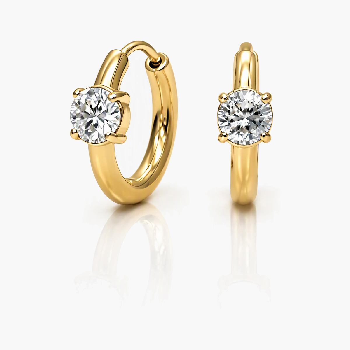 Dainty Single Stone Hoop Earrings